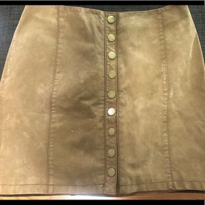 Free People suede button skirt